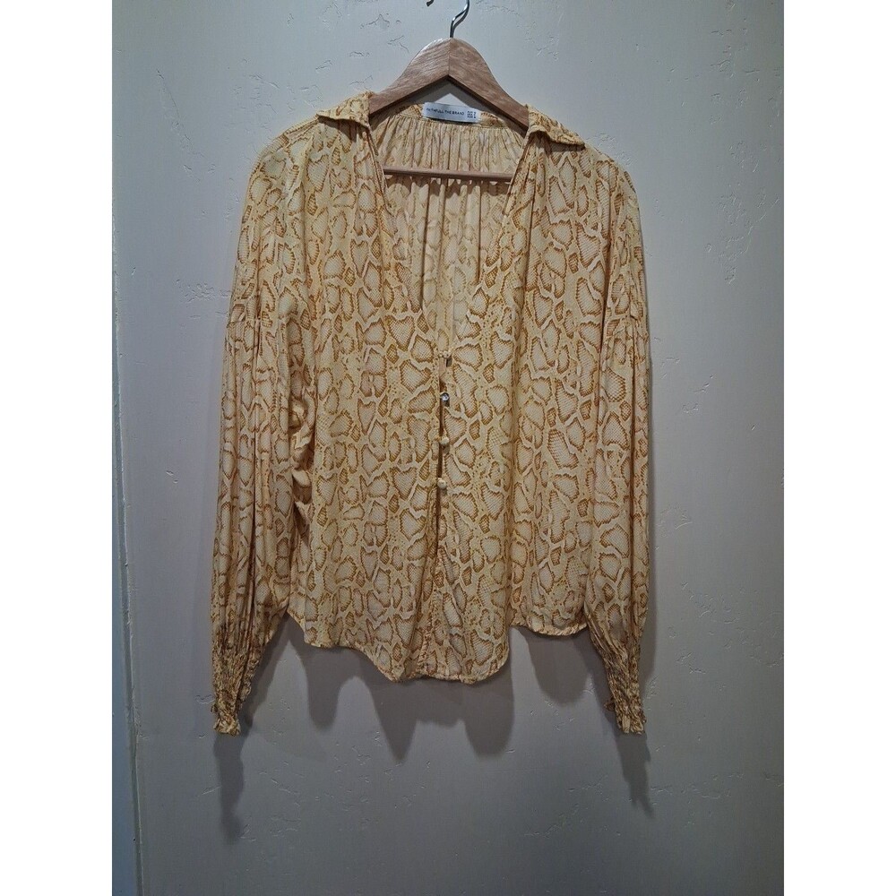 Faithfull the Brand Aira Knot Petra Snake Print Blouse US 6 Boho‎ Career *READ*